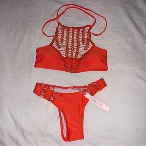 WILDFLOWER — Kelsy High Neck Crochet Bikini Set